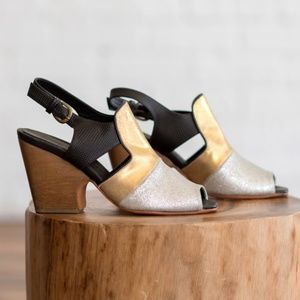 Rachel Comey Vala Heels (Silver & Gold, Like New)